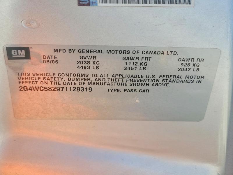 Aukcja sprzedaży 2007 Buick Lacrosse, vin: 2G4WC582971129319, numer aukcji: 54110166