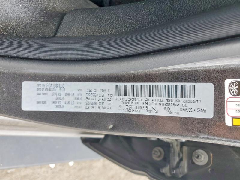 Продаж на аукціоні авто 2020 Ram 1500, vin: 1C6SRFFT8LN160158, номер лоту: 53922216