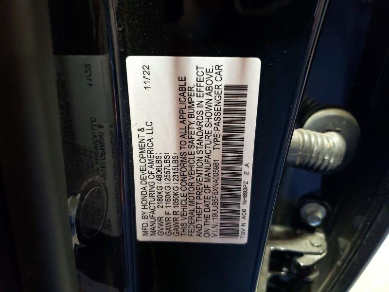 55015826 :رقم المزاد ، 19UUB5F5XNA005981 vin ، 2022 Acura Tlx مزاد بيع