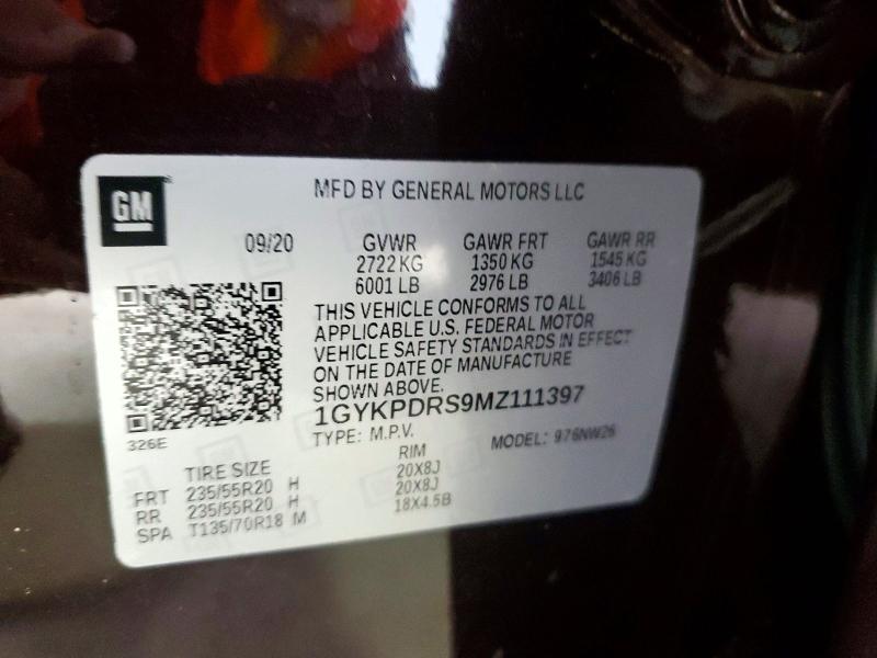 Aukcja sprzedaży 2021 Cadillac Xt6, vin: 1GYKPDRS9MZ111397, numer aukcji: 52883666
