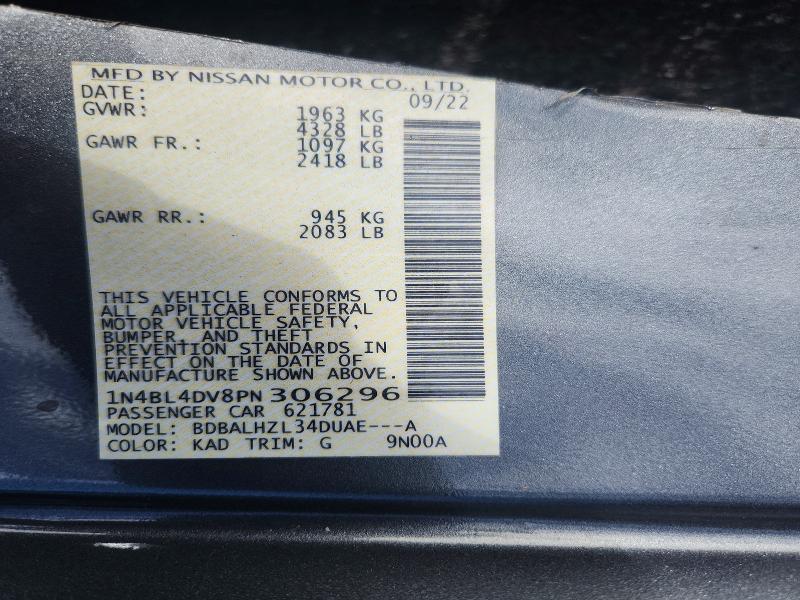 Aukcja sprzedaży 2023 Nissan Altima, vin: 1N4BL4DV8PN306296, numer aukcji: 55418786