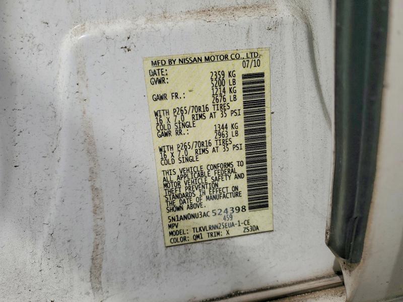 Продажа на аукционе авто 2010 Nissan Xterra, vin: 5N1AN0NU3AC524398, номер лота: 53748806
