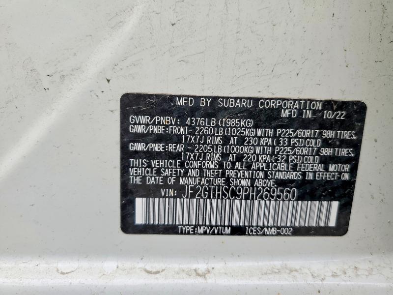 53335216 :رقم المزاد ، JF2GTHSC9PH269560 vin ، 2023 Subaru Crosstrek مزاد بيع