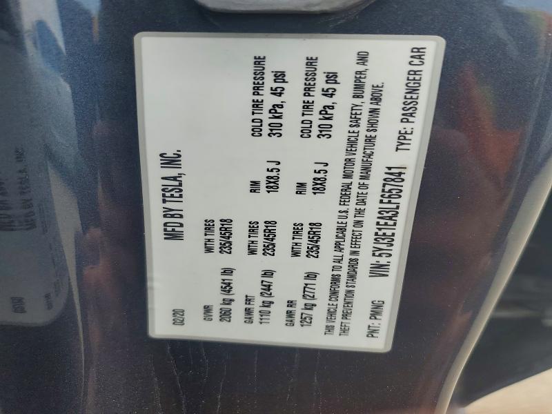 Aukcja sprzedaży 2020 Tesla Model 3, vin: 5YJ3E1EA3LF657841, numer aukcji: 53817176