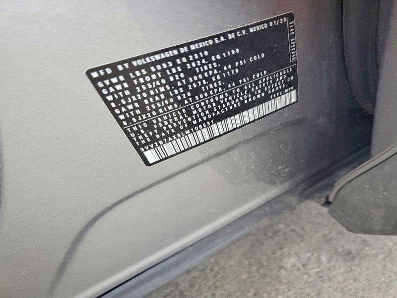 53171146 :رقم المزاد ، 3VV2B7AX8LM106531 vin ، 2020 Volkswagen Tiguan مزاد بيع
