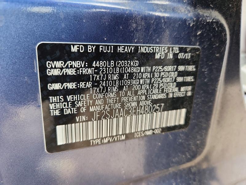 Продаж на аукціоні авто 2014 Subaru Forester, vin: JF2SJAAC3EH480257, номер лоту: 52332746