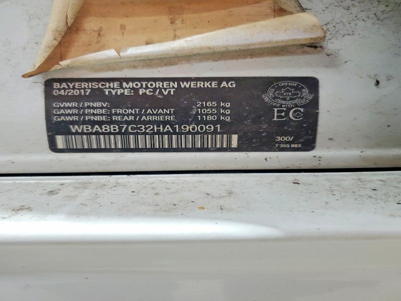 54191236 :رقم المزاد ، WBA8B7C32HA190091 vin ، 2017 Bmw 340 مزاد بيع