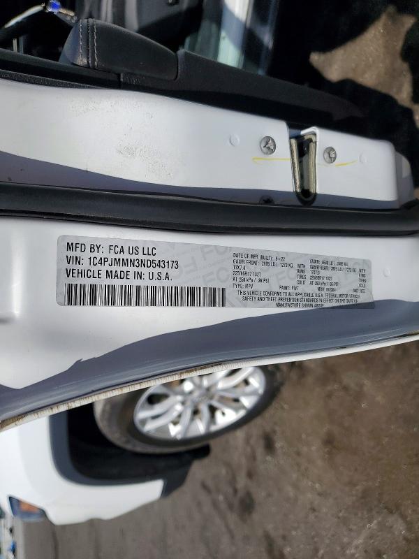 Aukcja sprzedaży 2022 Jeep Cherokee, vin: 1C4PJMMN3ND543173, numer aukcji: 54106766