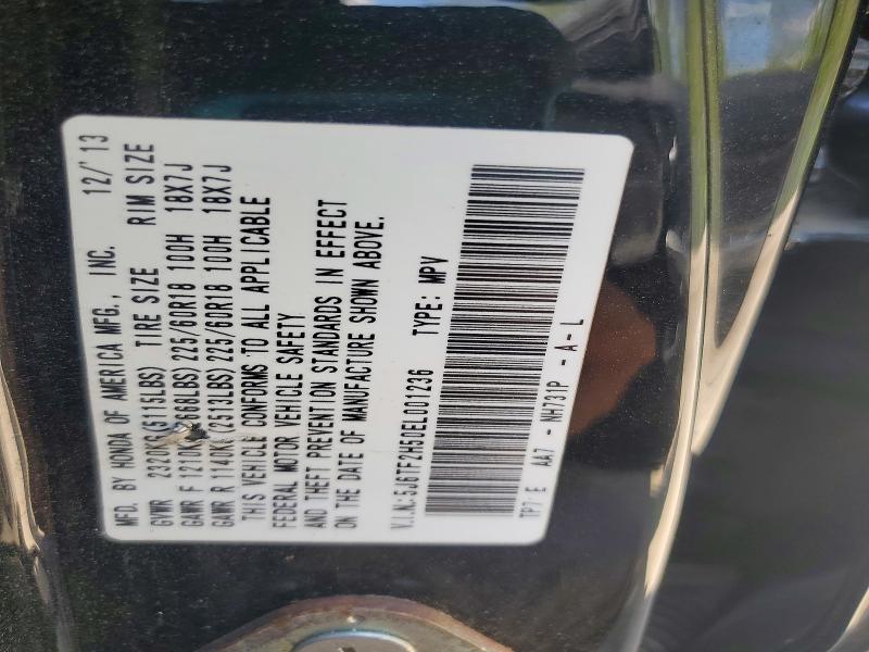Auction sale of the 2014 Honda Crosstour, vin: 5J6TF2H50EL001236, lot number: 53457756