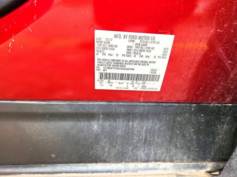 Aukcja sprzedaży 2017 Ford Explorer, vin: 1FM5K7F83HGD22149, numer aukcji: 53024596