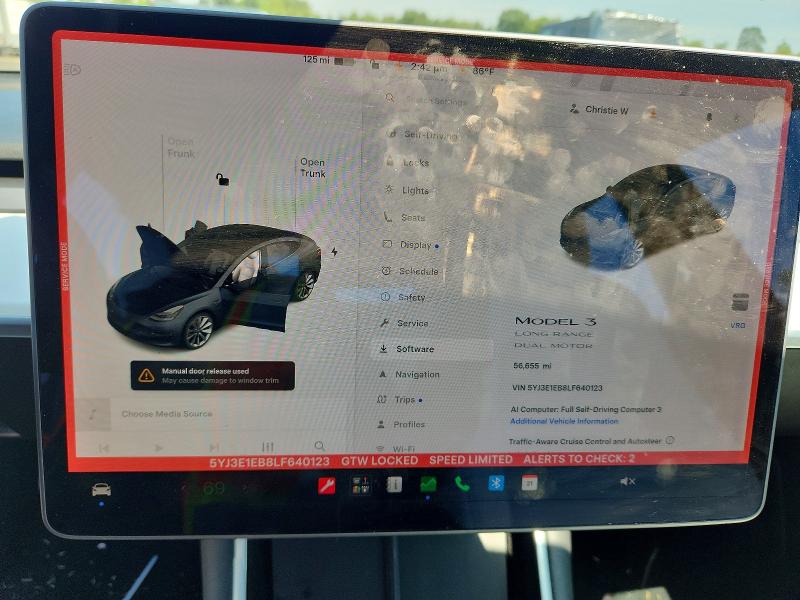 2020 Tesla Model 3 მანქანა იყიდება აუქციონზე, vin: 5YJ3E1EB8LF640123, აუქციონის ნომერი: 53290716