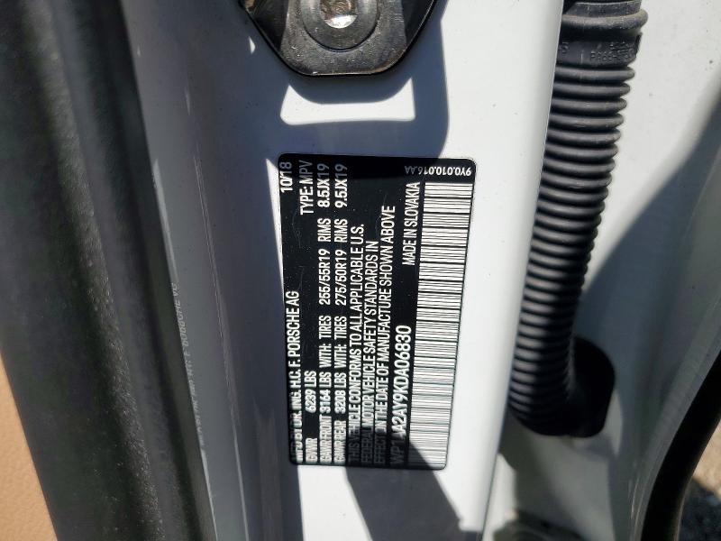 Продаж на аукціоні авто 2019 Porsche Cayenne, vin: WP1AA2AY9KDA06830, номер лоту: 52472786