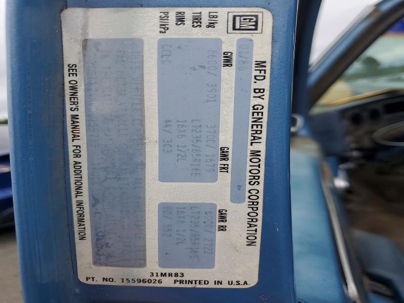 1986 Chev K20 მანქანა იყიდება აუქციონზე, vin: 1GCGK24M4GJ139733, აუქციონის ნომერი: 52433556