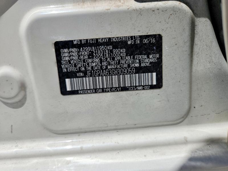 Продажа на аукционе авто 2016 Subaru Impreza, vin: JF1GPAA63GH309059, номер лота: 53437496