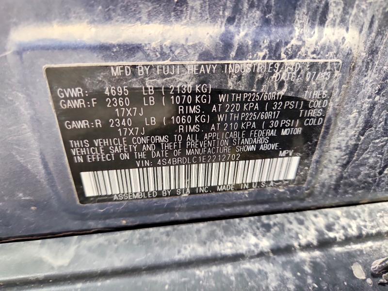 Продаж на аукціоні авто 2014 Subaru Outback, vin: 4S4BRDLC1E2212702, номер лоту: 52698046
