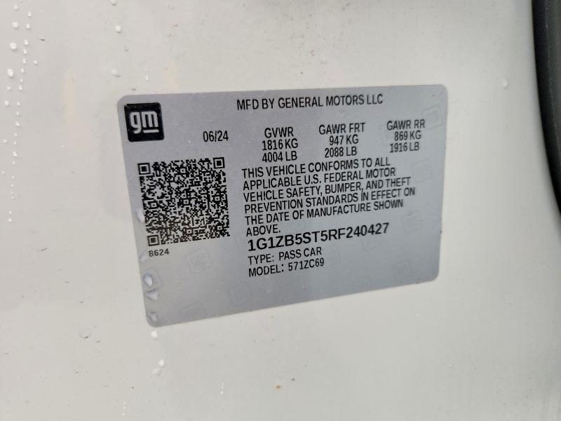 Продаж на аукціоні авто 2024 Chevrolet Malibu, vin: 1G1ZB5ST5RF240427, номер лоту: 54615826