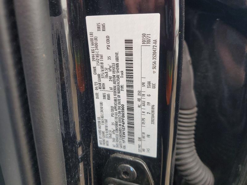 2023 Ford F150 მანქანა იყიდება აუქციონზე, vin: 1FTEW1EP4PFB65900, აუქციონის ნომერი: 52394646