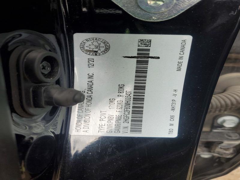 Продажа на аукционе авто 2021 Honda Civic, vin: 2HGFC2F80MH005437, номер лота: 52654646