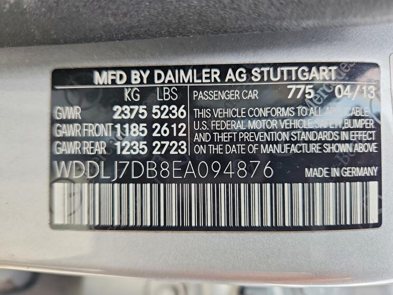 Aukcja sprzedaży 2014 Mercedes-benz Cls, vin: WDDLJ7DB8EA094876, numer aukcji: 52763676
