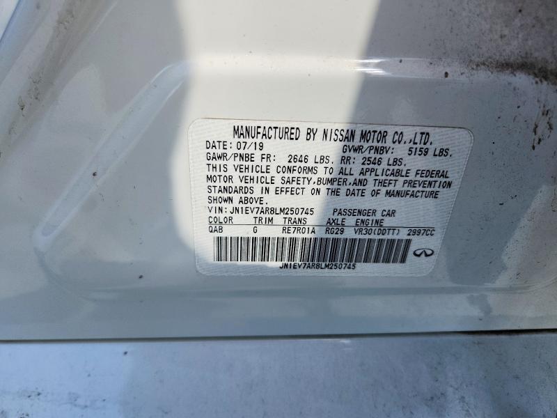 52614796 :رقم المزاد ، JN1EV7AR8LM250745 vin ، 2020 Infiniti Q50 مزاد بيع