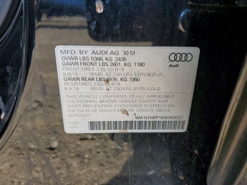Продаж на аукціоні авто 2014 Audi Q5, vin: WA1LFAFP1EA050522, номер лоту: 51829226