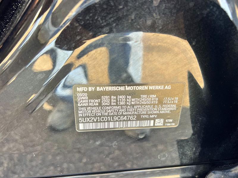 Продаж на аукціоні авто 2020 Bmw X4, vin: 5UX2V1C01L9C64762, номер лоту: 52450356