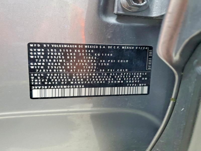 52671166 :رقم المزاد ، 3VV3B7AX0RM085896 vin ، 2024 Volkswagen Tiguan مزاد بيع