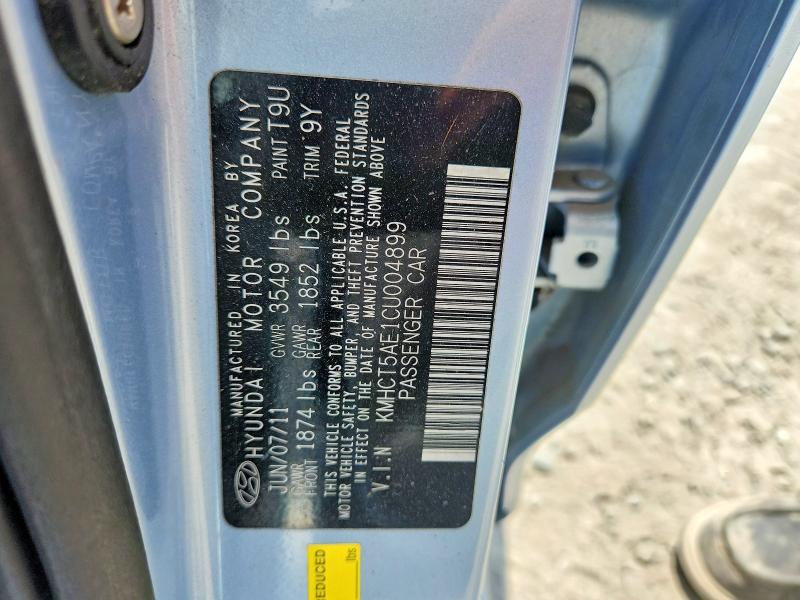 Aukcja sprzedaży 2012 Hyundai Accent, vin: KMHCT5AE1CU004899, numer aukcji: 54623036