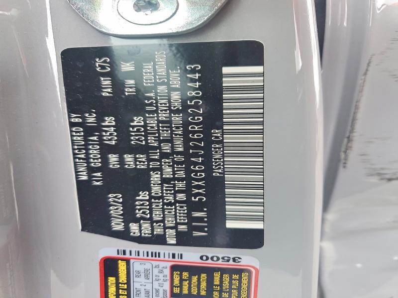 55396336 :رقم المزاد ، 5XXG64J26RG258443 vin ، 2024 Kia K5 مزاد بيع