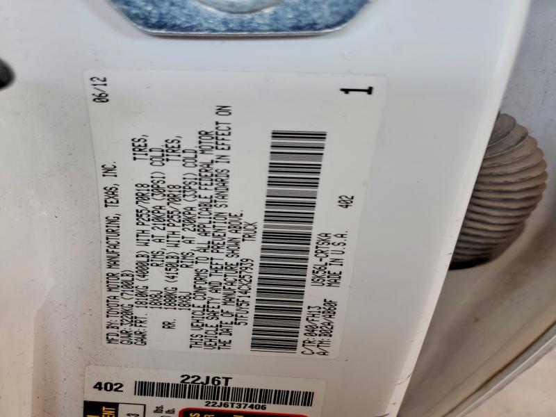 Aukcja sprzedaży 2012 Toyota Tundra, vin: 5TFUY5F14CX257939, numer aukcji: 52335576