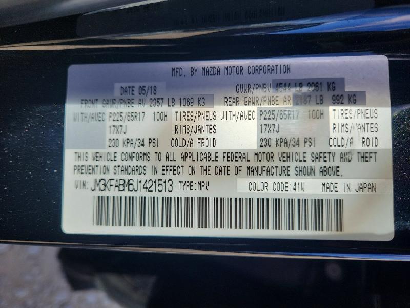 Продажа на аукционе авто 2018 Mazda Cx-5, vin: JM3KFABM6J1421513, номер лота: 54993506
