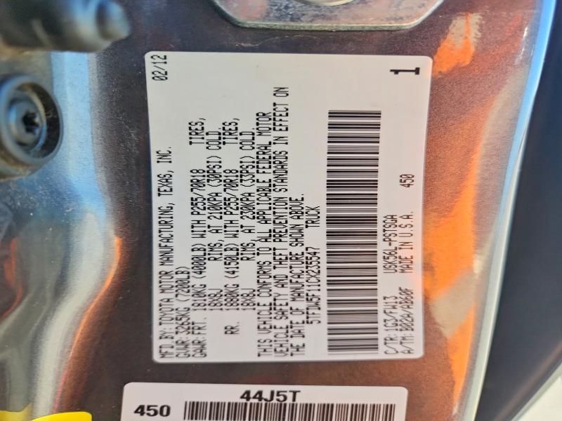 Aukcja sprzedaży 2012 Toyota Tundra, vin: 5TFDW5F11CX235547, numer aukcji: 53319586