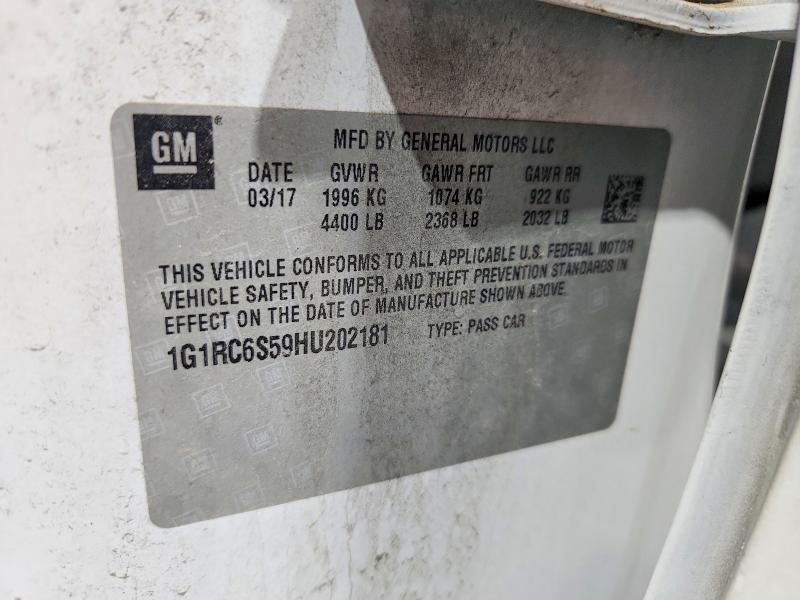 Aukcja sprzedaży 2017 Chevrolet Volt, vin: 1G1RC6S59HU202181, numer aukcji: 53364366
