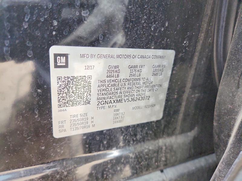 Продажа на аукционе авто 2018 Chevrolet Equinox, vin: 2GNAXMEV5J6243072, номер лота: 53688746