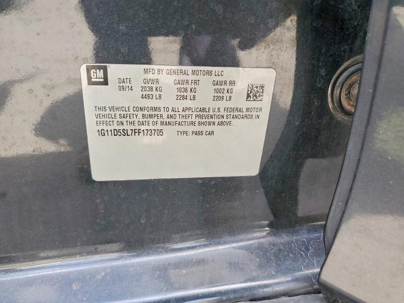 2015 Chevrolet Malibu მანქანა იყიდება აუქციონზე, vin: 1G11D5SL7FF173705, აუქციონის ნომერი: 53032236