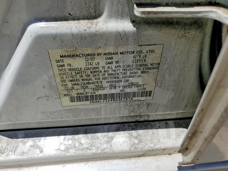 Продаж на аукціоні авто 2008 Nissan Altima, vin: 1N4AL21E48N467878, номер лоту: 52365386
