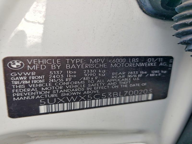 53245886 :رقم المزاد ، 5UXWX5C53BL700203 vin ، 2011 Bmw X3 مزاد بيع