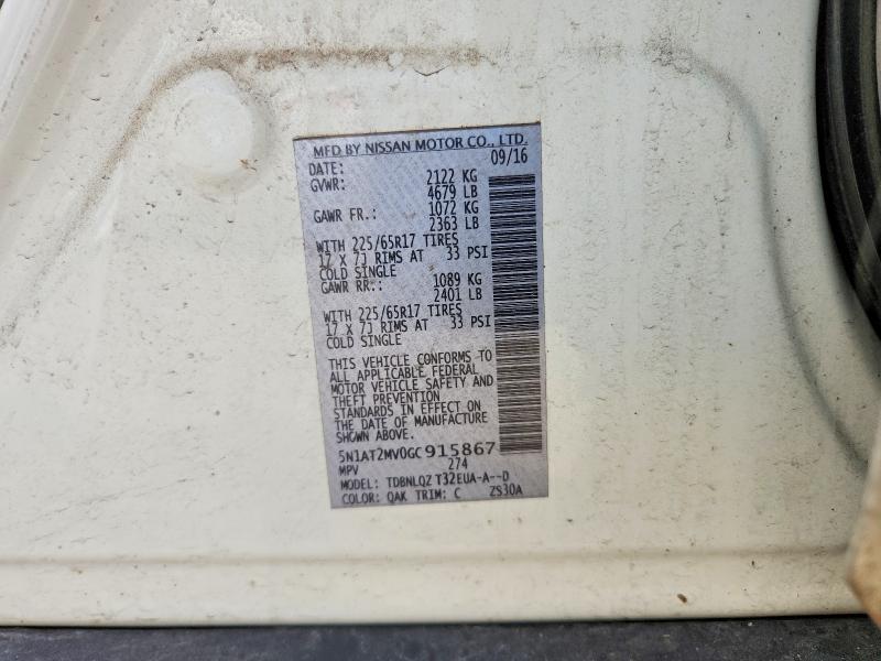 Aukcja sprzedaży 2016 Nissan Rogue, vin: 5N1AT2MV0GC915867, numer aukcji: 53398256