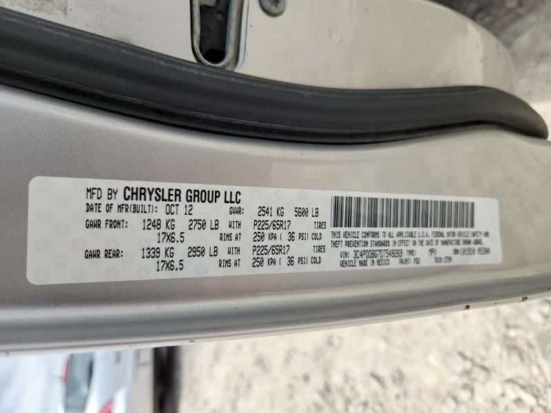 Aukcja sprzedaży 2013 Dodge Journey, vin: 3C4PDDBG7DT549269, numer aukcji: 52753296