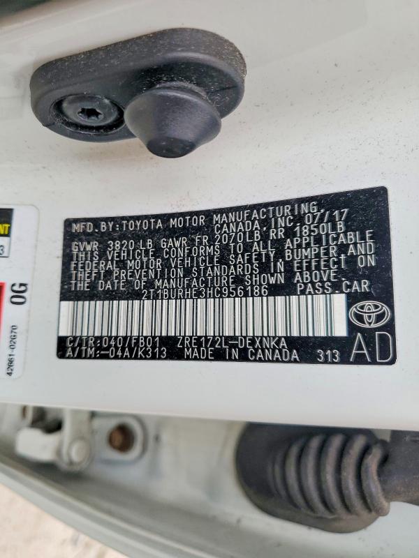 Продажа на аукционе авто 2017 Toyota Corolla, vin: 2T1BURHE3HC956186, номер лота: 52118416