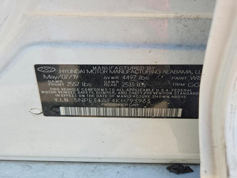 55161846 :رقم المزاد ، 5NPE34AF4KH793963 vin ، 2019 Hyundai Sonata مزاد بيع