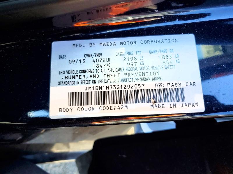 Продаж на аукціоні авто 2016 Mazda 3, vin: JM1BM1N33G1292057, номер лоту: 53997216