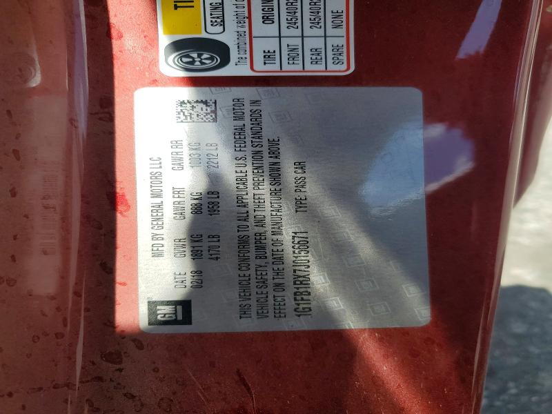 Aukcja sprzedaży 2018 Chevrolet Camaro, vin: 1G1FB1RX7J0156671, numer aukcji: 54895366