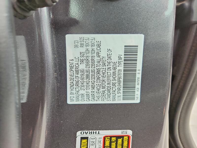 Продажа на аукционе авто 2023 Honda Odyssey, vin: 5FNRL6H68PB078709, номер лота: 53898006