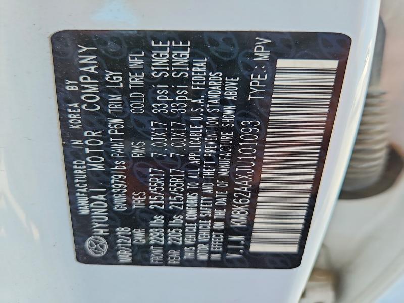2018 Hyundai Kona მანქანა იყიდება აუქციონზე, vin: KM8K62AAXJU101093, აუქციონის ნომერი: 53222866