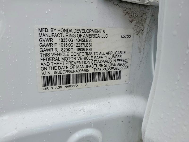 53335596 :رقم المزاد ، 19UDE2F85NA006665 vin ، 2022 Acura Ilx مزاد بيع