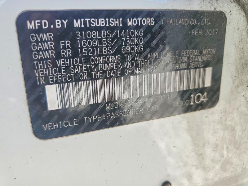 Продаж на аукціоні авто 2017 Mitsubishi Mirage, vin: ML32F3FJ4HHF20231, номер лоту: 53079106