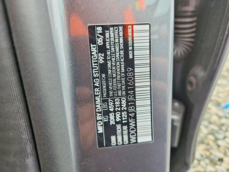 Продажа на аукционе авто 2018 Mercedes-benz C, vin: WDDWF4JB1JR416089, номер лота: 52458396