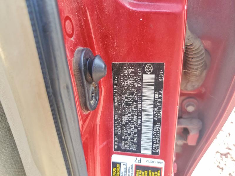 2012 Toyota Camry Hybrid მანქანა იყიდება აუქციონზე, vin: 4T1BD1FK1CU011125, აუქციონის ნომერი: 54655696