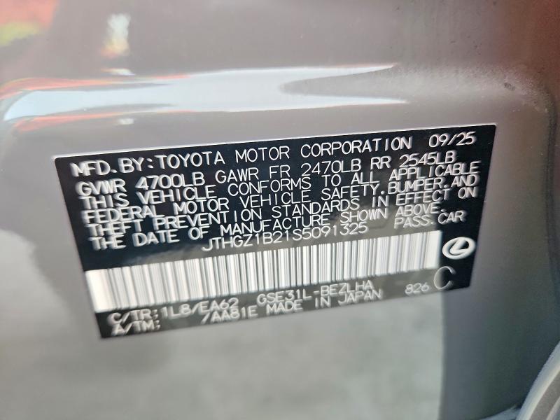 Aukcja sprzedaży 2025 Lexus Is 350, vin: JTHGZ1B21S5091325, numer aukcji: 52003846